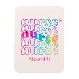 "Krankenschwester" in eleganten Regenbogenfarben Magnet