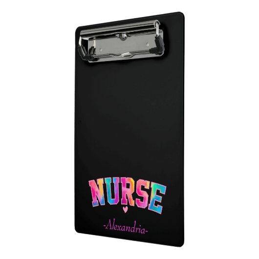 "Krankenschwester" in eleganten Regenbogenfarben | Mini Klemmbrett (Gewinkelt2)