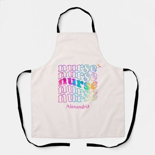"Krankenschwester" in eleganten Regenbogenfarben Schürze (Vorderseite)