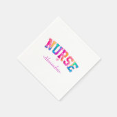 "Krankenschwester" in eleganten Regenbogenfarben | Serviette (Ecke)