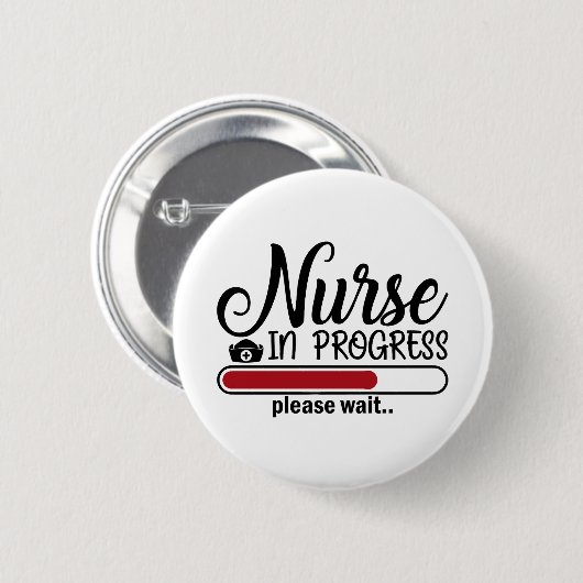 Krankenschwester in Entwicklung Funny Nursing Scho Button (Vorne & Hinten)