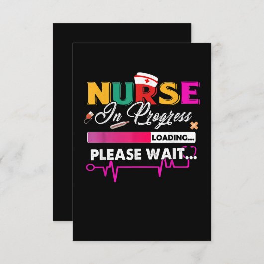 Krankenschwester in Progress Kindergärtnerschule b RSVP Karte (Vorne/Hinten)