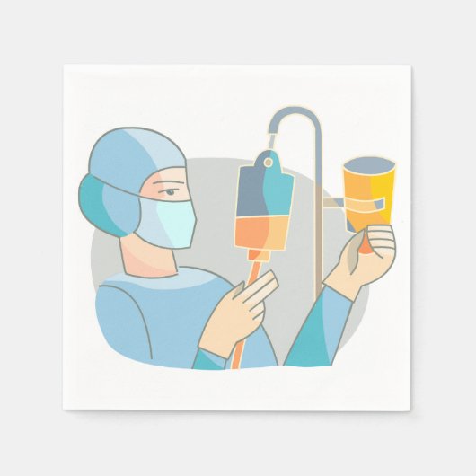 Krankenschwester in Scrubs Paper Napkins Serviette (Vorderseite)