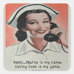 Krankenschwester ist mein Name Quadratischer Aufkleber