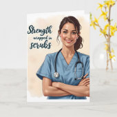 Krankenschwester ist Stärke in Schrubbs Karte (Gelbe Blume)
