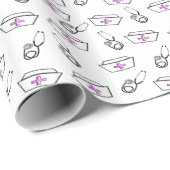 Krankenschwester-Kappe und Stethoskop Geschenkpapier (Rolleneckpunkt)