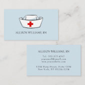 Krankenschwester-Kappen-mit Monogramm blaues Visitenkarte (Vorne/Hinten)