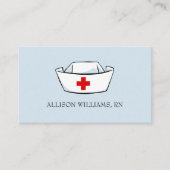 Krankenschwester-Kappen-mit Monogramm blaues Visitenkarte (Vorderseite)