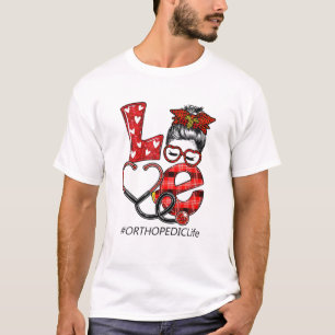 Krankenschwester Karo Leopard Liebe T-Shirt