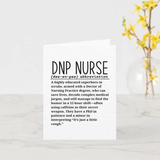 Krankenschwester Karte (Gelbe Blume)