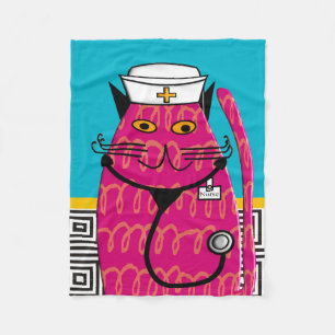 Krankenschwester-Katzen-Fleece-Decke III Fleecedecke
