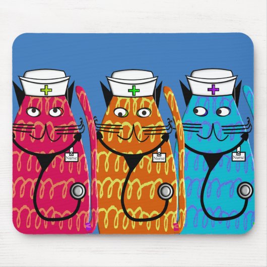 Krankenschwester-Katzen Mousepad (Vorne)