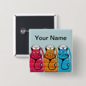 Krankenschwester-Katzen-NamensAbzeichen-Buttone Button (Vorne & Hinten)