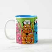 Krankenschwester-Katzen Zweifarbige Tasse (Links)