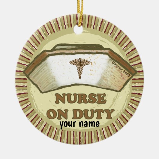 Krankenschwester Keramik Ornament (Vorne)