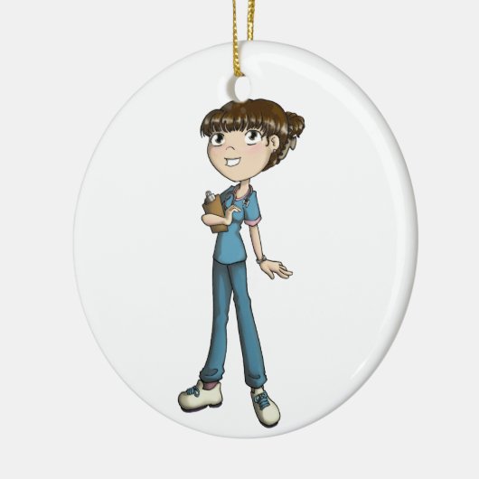 Krankenschwester Keramik Ornament (Links)