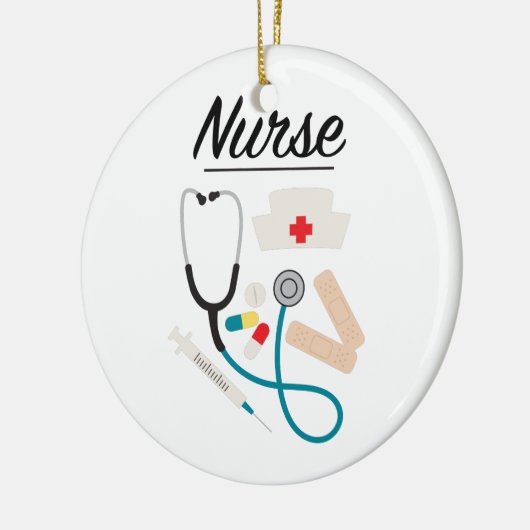 Krankenschwester Keramik Ornament (Links)