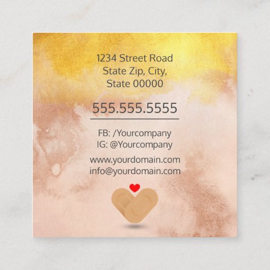 Krankenschwester / Kinderpfleger / pfleger Quadratische Visitenkarte (Rückseite)