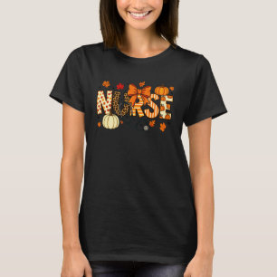 Krankenschwester Kokette Schleife Kürbis Herbst Bl T-Shirt