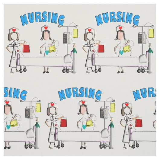 Krankenschwester-Krankenhaus-Szene Stoff (Muster)