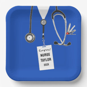 Krankenschwester Krankenpflegeschule Abschluss Pap Pappteller