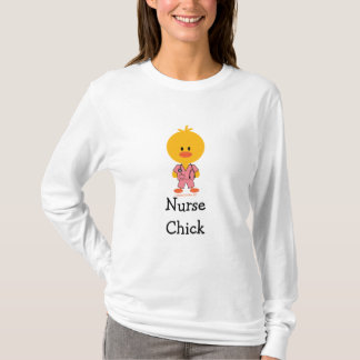 Krankenschwester-Küken-langes Hülsen-T-Shirt T-Shirt