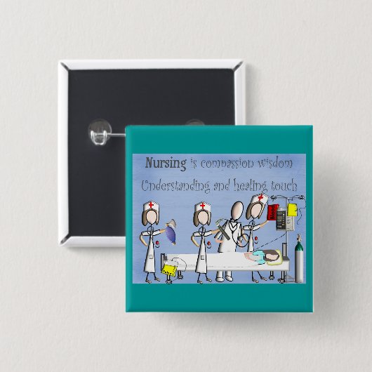 Krankenschwester-Kunst-Geschenke Button (Vorne & Hinten)