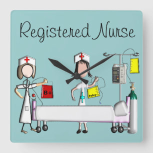Krankenschwester-Kunst-Uhr "das Krankenhauszimmer Quadratische Wanduhr