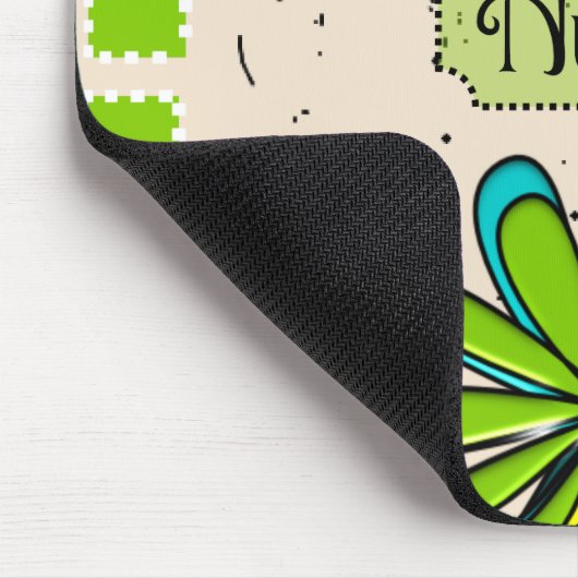 Krankenschwester-künstlerisches Mit Blumengrünes Mousepad (Ecke)