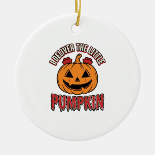 Krankenschwester-Kürbis-Halloween-Liefer-Shirt-Des Keramik Ornament