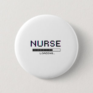 Krankenschwester-Ladefehler-Pixel-Art-Design Button
