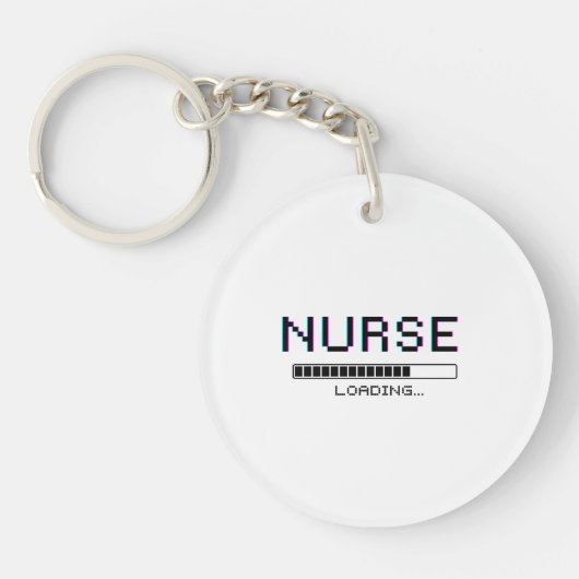 Krankenschwester-Ladefehler-Pixel-Art-Design Schlüsselanhänger (Vorderseite)