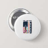 Krankenschwester Lebe Liebe Heile Patriotisches Vi Button (Vorne & Hinten)