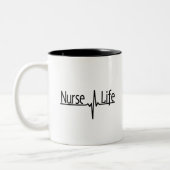 Krankenschwester-Leben - EKG Zweifarbige Tasse (Links)