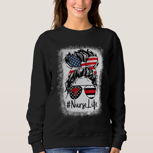 Krankenschwester Leben Gebleicht Rosa Leopard Uno Sweatshirt (Vorderseite)