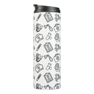 Krankenschwester-Leben-Ikonen-Muster-Reise-Tumbler Thermosbecher
