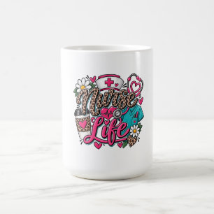 Krankenschwester Leben Leopardenprint Stethoskop H Kaffeetasse