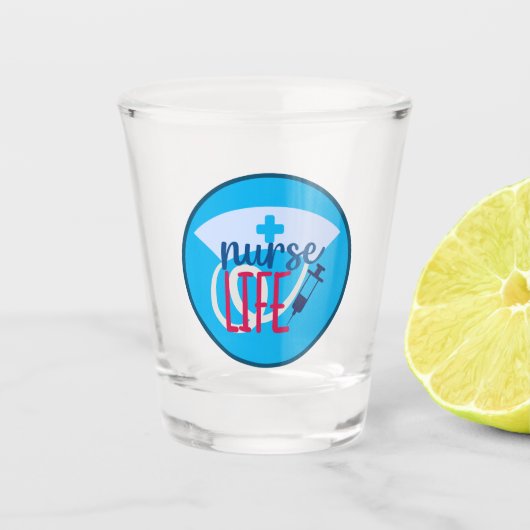 Krankenschwester Leben Nadel Schnapsglas (Vorderseite)