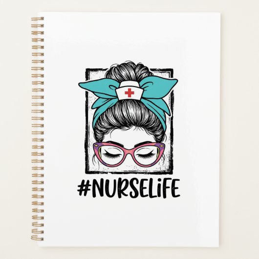 Krankenschwester Leben Unordentlicher Dutt Regenbo Planer (Vorderseite)