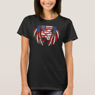 Krankenschwester lebt US-Flagge 4. Juli T-Shirt