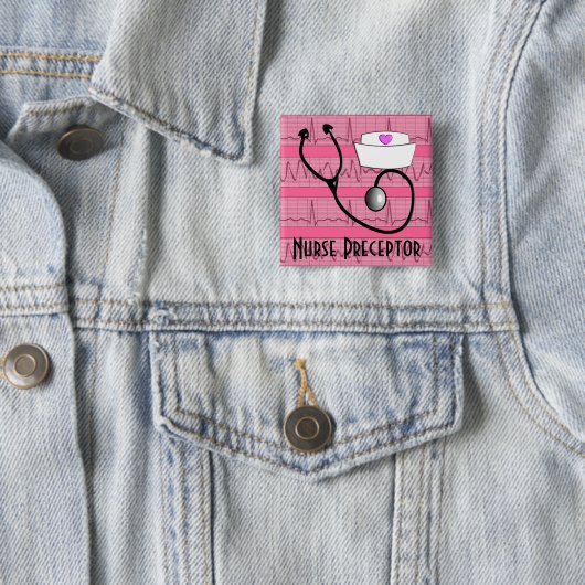 Krankenschwester-Lehrer-Knopf-Herzrhythmus-Entwurf Button (Beispiel)