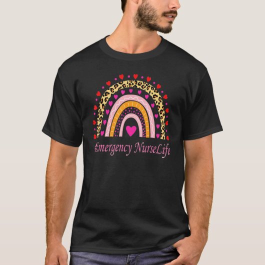 Krankenschwester Leopard Rainbow Nurse's Week T-Shirt (Vorderseite)