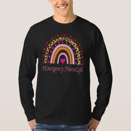 Krankenschwester Leopard Rainbow Nurse's Week T-Shirt (Vorderseite)