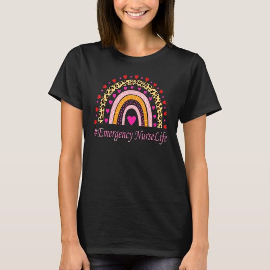 Krankenschwester Leopard Rainbow Nurse's Week T-Shirt (Vorderseite)
