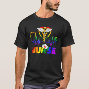 Krankenschwester Lgbt Gay Pride Regenbogenflagge T-Shirt