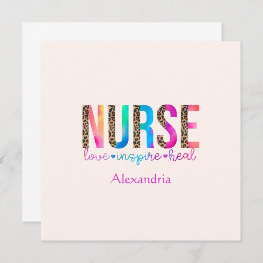 "Krankenschwester - Liebe, Inspiriert, heilen" in (Vorne/Hinten)