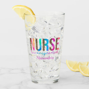 "Krankenschwester - Liebe, Inspiriert, heilen" in Glas