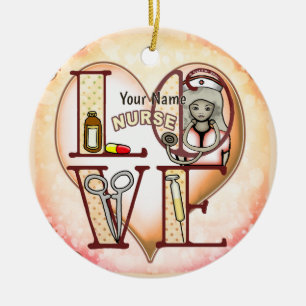 Krankenschwester Liebe Keramik Ornament