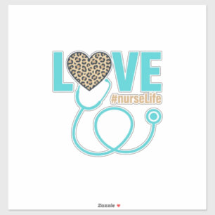 Krankenschwester Liebe Leopard Stethoskop Vektor D Aufkleber