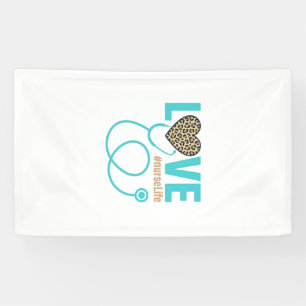 Krankenschwester Liebe Leopard Stethoskop Vektor D Banner